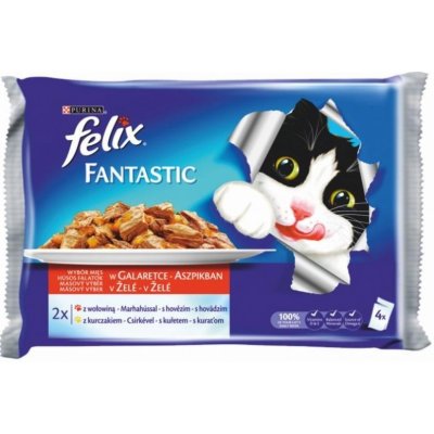 Felix Fantastic Masový výběr v želé 4 x 85 g – Hledejceny.cz