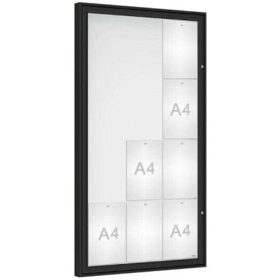 PROCITY Venkovní vitrína Classique, 12 x A4, plexi, černá – Zboží Živě