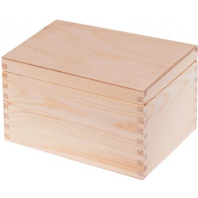 Dřevěná krabička s víkem nejen na šperky - 22 x 16 x 13,5 cm, přírodní