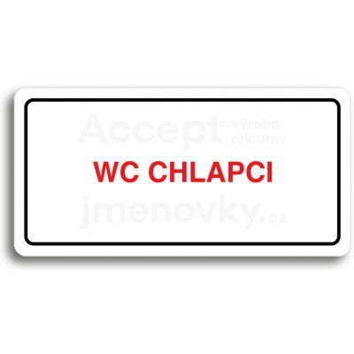 ACCEPT Piktogram WC CHLAPCI - bílá tabulka - barevný tisk – Hledejceny.cz