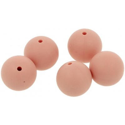 Natana silikonové korálky pudrové růžové 19 mm 5 ks – Zboží Dáma