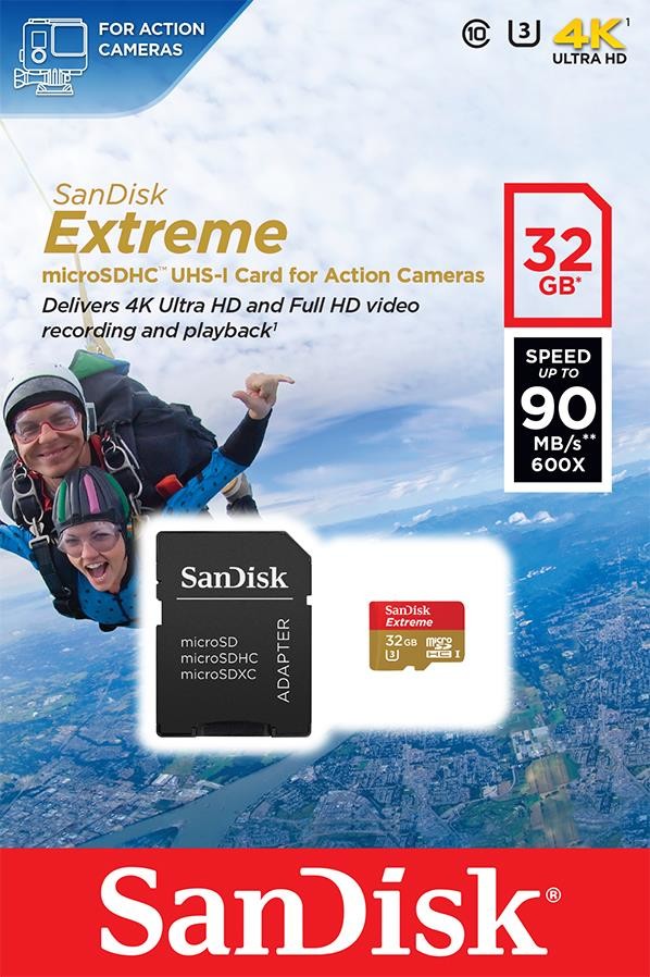 SanDisk Extreme microSDHC 32 GB UHS-I SDSQXNE-032G-GN6AA