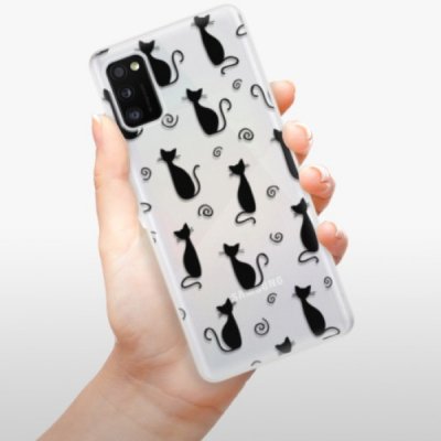 Pouzdro iSaprio - Cat pattern 05 Samsung Galaxy A41 černé – Zboží Mobilmania