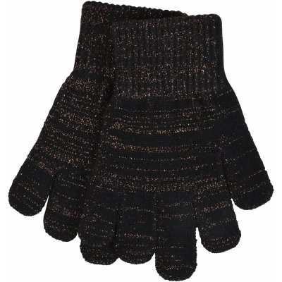 Dětské pletené rukavice se třpytkami černá Mikk-Line