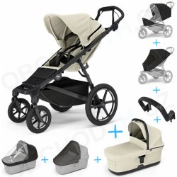 Thule Set 7v1 Urban Glide 4-wheel Soft beige 2024 + pláštěnka + ochranná síť + madlo + korba Soft beige + pláštěnka + ochranná síť na korbu