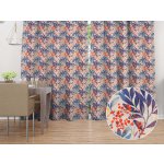 Biante Dekorační závěs PML-067 Modré listy na krémovém 145x190 cm – Hledejceny.cz