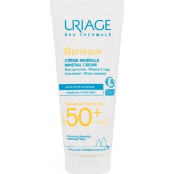 Uriage Bariésun minerální ochranný krém na obličej a tělo Chemical Filter-Free Fragrance-Free Oil-Free Water Resistant Hypoallergenic SPF50+ 100 ml