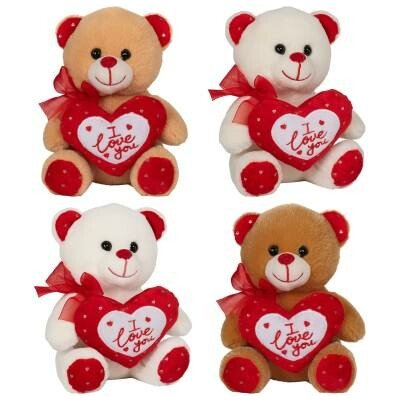 Valentýský medvěd se srdíčkem I love you béžový 15 cm – Sleviste.cz