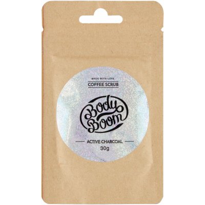 BodyBoom kávový tělový peeling Active Charcoal 30 g – Sleviste.cz