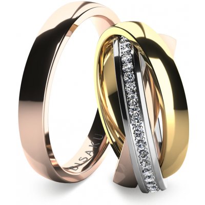 Snubní prsten Bisaku Trinity BIS B12830125RG Růžové zlato – Zboží Mobilmania