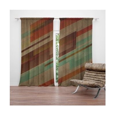 Sablio Závěs Hnědá abstrakce: 2ks 140x250cm – Hledejceny.cz