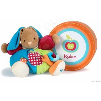 KALOO 963250 plyšový zajačik s hrkálkou a slimáčikom COLORS-CHUBBY RABBIT APPLES 30 cm z jemného plyšu v darčekovej krabičke