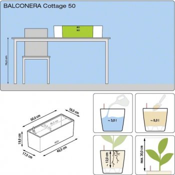 Lechuza Truhlík Balconera Cottage 50 19 x 19 x 50 cm antracitový