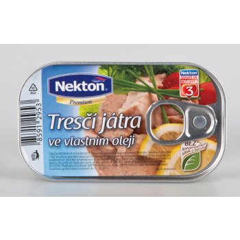 Nekton tresčí játra ve vlastním oleji, 115g