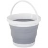 Úklidový kbelík Verk skládací silikonový kbelík 5 l šedo bílá