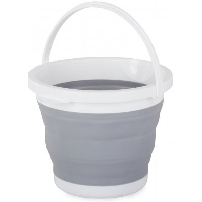 Verk skládací silikonový kbelík 5 l šedo bílá