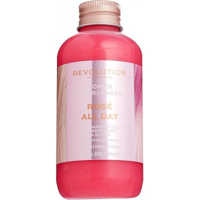 Revolution Haircare Tones For Blondes tónovací balzám pro blond vlasy Rose All Day 150 ml – Zboží Mobilmania