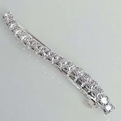 Francouzská štrasová spona - stříbrná - 8,5cm – Zboží Mobilmania