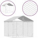 vidaXL Venkovní psí kotec se střechou stříbrný 300 x 300 x 250 cm – HobbyKompas.cz