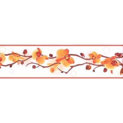 IMPOL TRADE B83-13-11 Samolepící bordura orchidej , rozměr 5 m x 8,3 cm, – Zboží Mobilmania