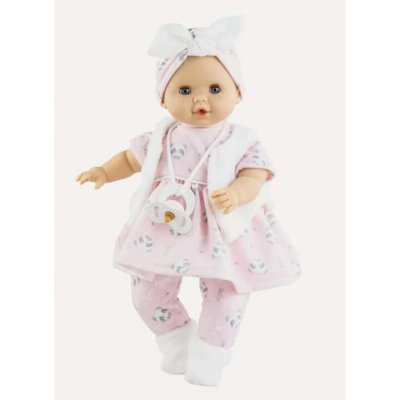Paola Reina Realistické miminko holčička Sonia v růžovém oblečku s pandami 36 cm – Zboží Mobilmania