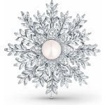 JwL Luxury Pearls Třpytivá brož Vločka 2v1 s pravou perlou JL0847 – Zboží Dáma