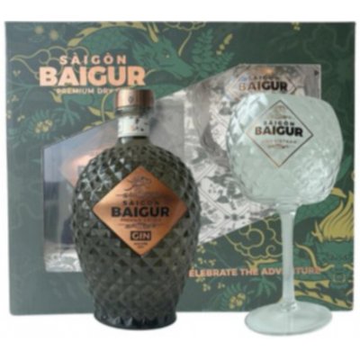 Saigon Baigur Dry Gin 43% 0,7 l (dárkové balení 2 sklenice) – Zboží Mobilmania