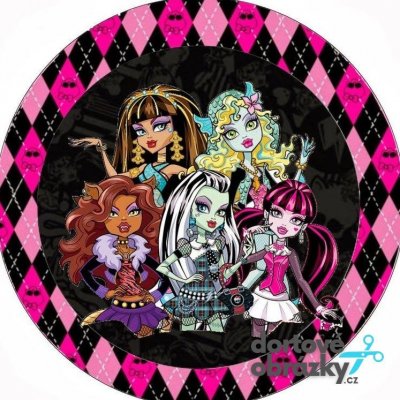 Jedlý tisk MONSTER HIGH ● materiál: FONDÁNOVÝ DECORLIST ✴️, ● velikost: 6cm (12 ks / A4) ☝ – Zboží Mobilmania