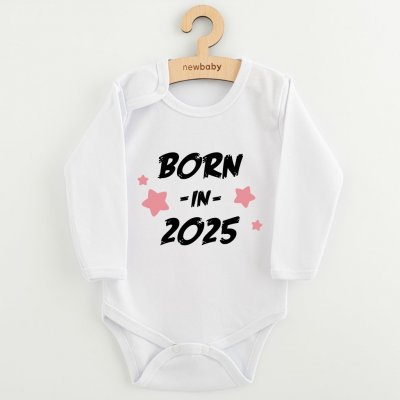 Dětské body s potiskem New Baby BORN IN 2025 pink – Zboží Dáma