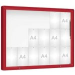 PROCITY Venkovní vitrína model 2000, 18 x A4, sklo, červená | Zboží Auto