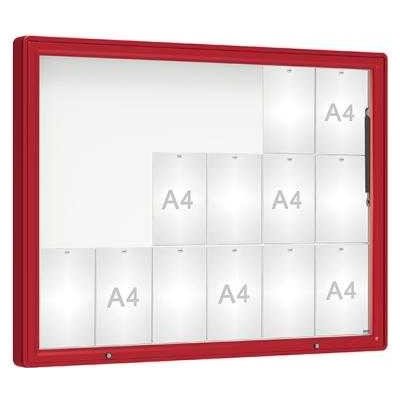 PROCITY Venkovní vitrína model 2000, 18 x A4, sklo, červená | Zboží Auto