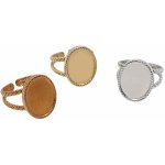 Nastavitelný prstýnek s oválnou miskou na nalepení kabošonu chirurgická ocel - Povrchová úprava Bez galvanizace RI 040 – Hledejceny.cz