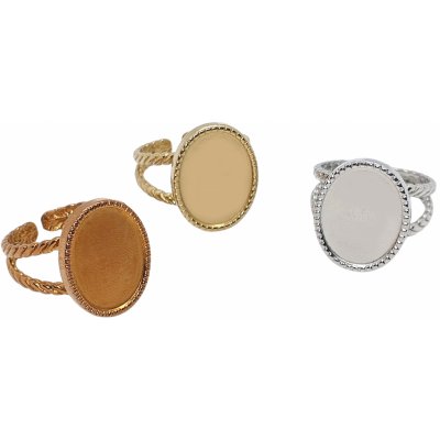 Nastavitelný prstýnek s oválnou miskou na nalepení kabošonu chirurgická ocel - Povrchová úprava Bez galvanizace RI 040 – Hledejceny.cz