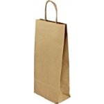 Papírová taška na láhve 140x80x390 kroucené ucho cena za: 300 ks v kartonu, Barva: Hnědá rýhovaná – Zboží Živě