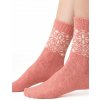 Steven dámské vlněné ponožky se vzorem 1093 růžová