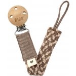 Bibs Paci Braid klip na dudlík dark oak vanilla – Zboží Dáma