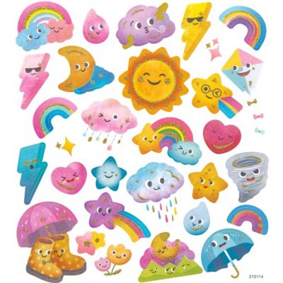 DP Craft Samolepky glitrové - počasí 30 ks – Sleviste.cz