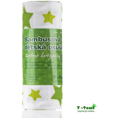 T-Tomi Bambusová osuška 80x100 cm zelené hvězdičky – Zboží Mobilmania