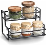 Zeller Present Police na koření 2 patrová černá RACK 26 x 20 x 17 cm – Zboží Dáma