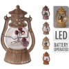 Vánoční osvětlení lucerna LED 7,5*5,8*12,5cm PH imitace dřeva 386570