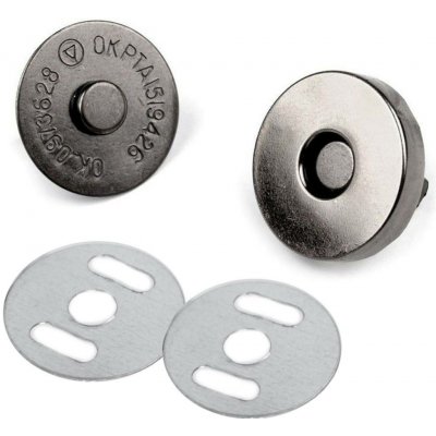 Pro Háčkování Magnetické zapínání kulaté 18 mm, černý nikl – Sleviste.cz