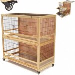 Pallma Velká dvoupatrová propojená králíkárna z masivu indoor II. 115 x 60 x 120 cm – Zboží Dáma