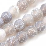 NUBIO Přírodní chalcedon (dračí achát) - korálky, ledové, šedé, 8 mm – Hledejceny.cz