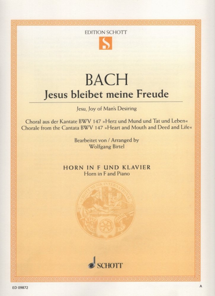 Bach: Jesus bleibet meine Freude (Jesu, Joy of Man's Desiring) BWV 147 /  lesní roh a klavír – Zboží Dáma