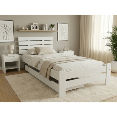 Textilomanie Paris zvýšená bílá s matrací Coco Maxi 20 cm – Zboží Mobilmania