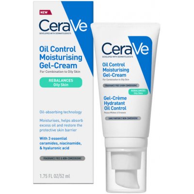 CeraVe Hydratační gel-krém s technologií pomáhající absorbovat kožní maz 52 ml – Zboží Mobilmania