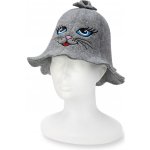 Wooline Čepice Kočka modrooká s očkem šedá – Zboží Dáma