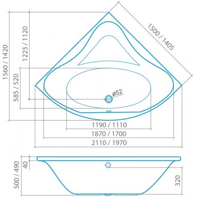 Roth iBath Corner Neo, 1400x1400 mm, 9120000 – Hledejceny.cz