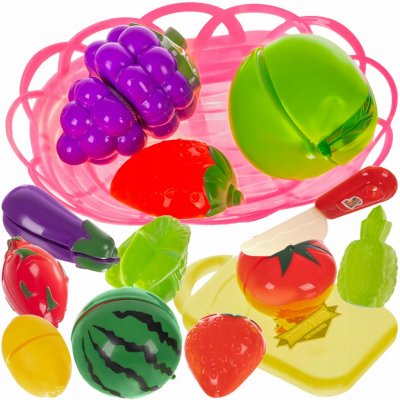 Kruzzel 22576 Sada ovoce a zeleniny ke krájení v košíku – Zboží Dáma