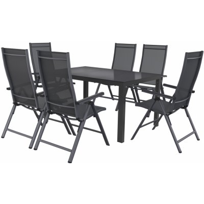 LIVARNO home Sada hliníkového zahradního nábytku Houston, 7dílná, tmavě šedá – Sleviste.cz